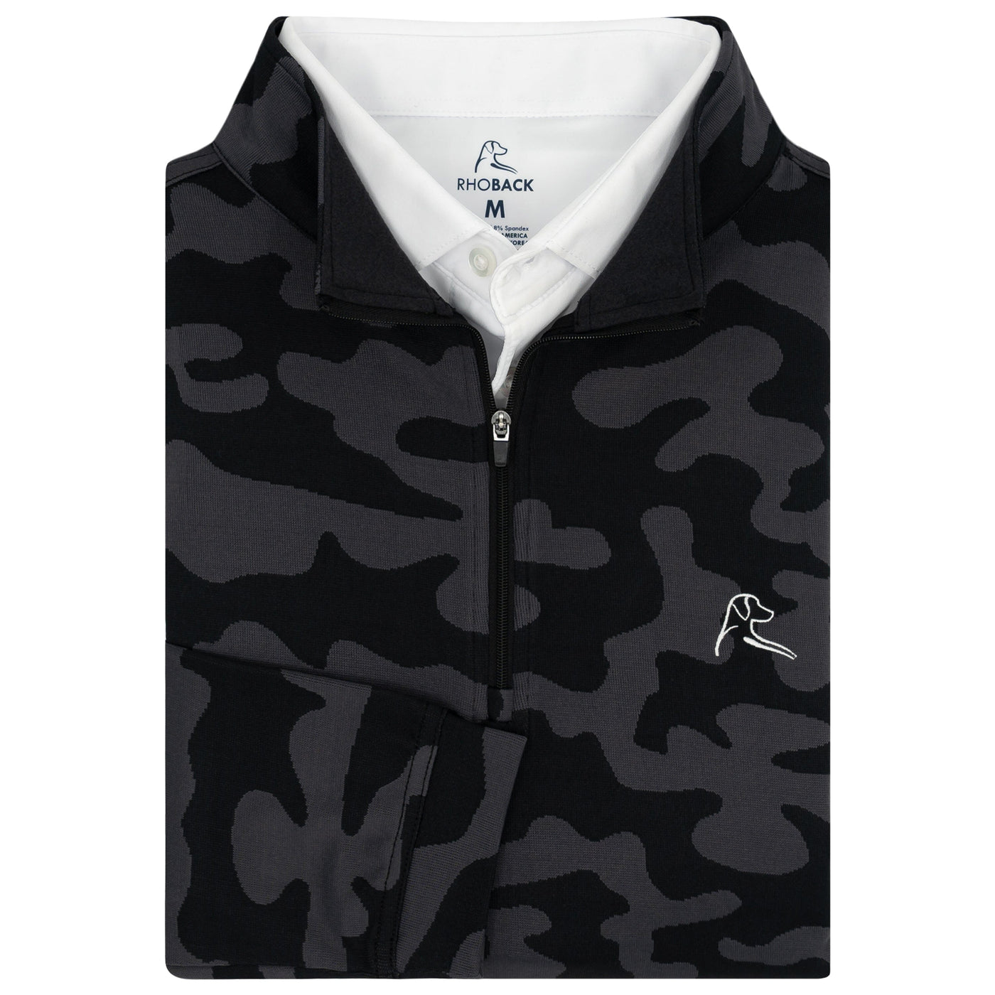 Ruck Camo Jacquard Performance Q-Zip | The Ruck Camo - Black/Black