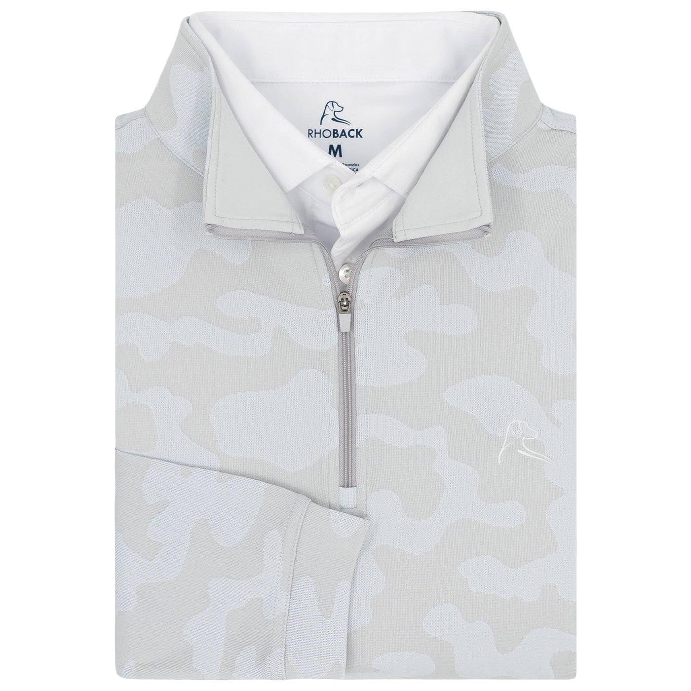Ruck Camo Jacquard Performance Q-Zip | The Ruck Camo - Stratus Grey/Fog Grey