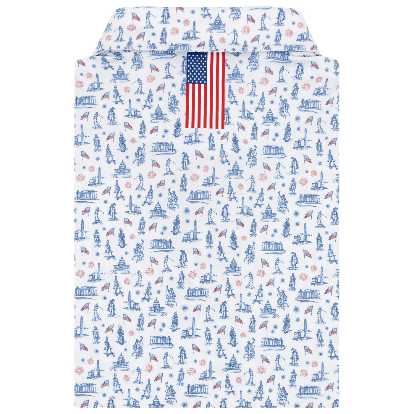 The Scramble Of '76 | Performance Polo | The Scramble Of '76 - White/Short Stop Blue - USA