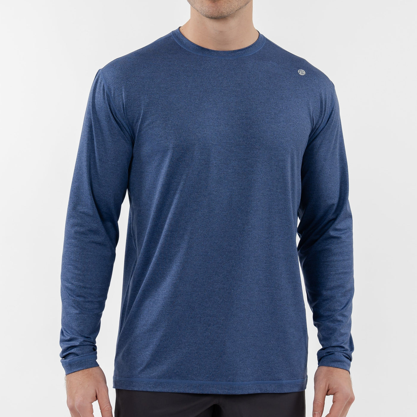 Blitz Tech Long Sleeve Tee | Heather - Deep Navy/Short Stop Blue