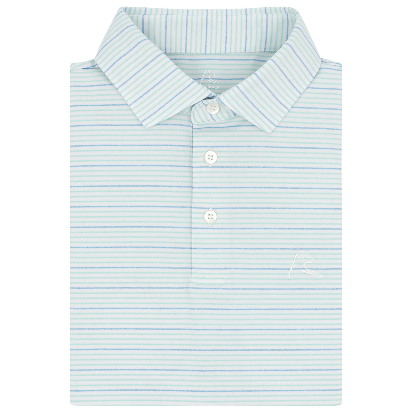 The Skimmer Heather Stripe | Performance Polo | The Skimmer Heather Stripe - White/Mint Green/Maritime Blue