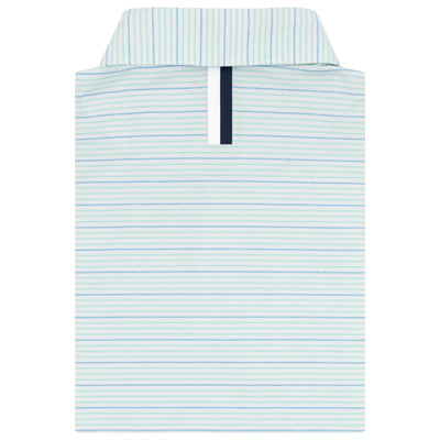The Skimmer Heather Stripe | Performance Polo | The Skimmer Heather Stripe - White/Mint Green/Maritime Blue