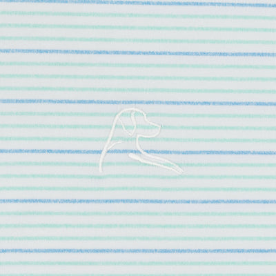 The Skimmer Heather Stripe | Performance Polo | The Skimmer Heather Stripe - White/Mint Green/Maritime Blue