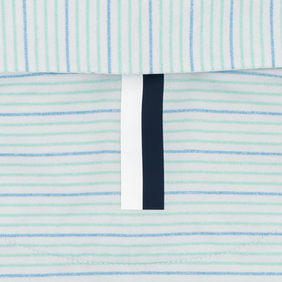 The Skimmer Heather Stripe | Performance Polo | The Skimmer Heather Stripe - White/Mint Green/Maritime Blue