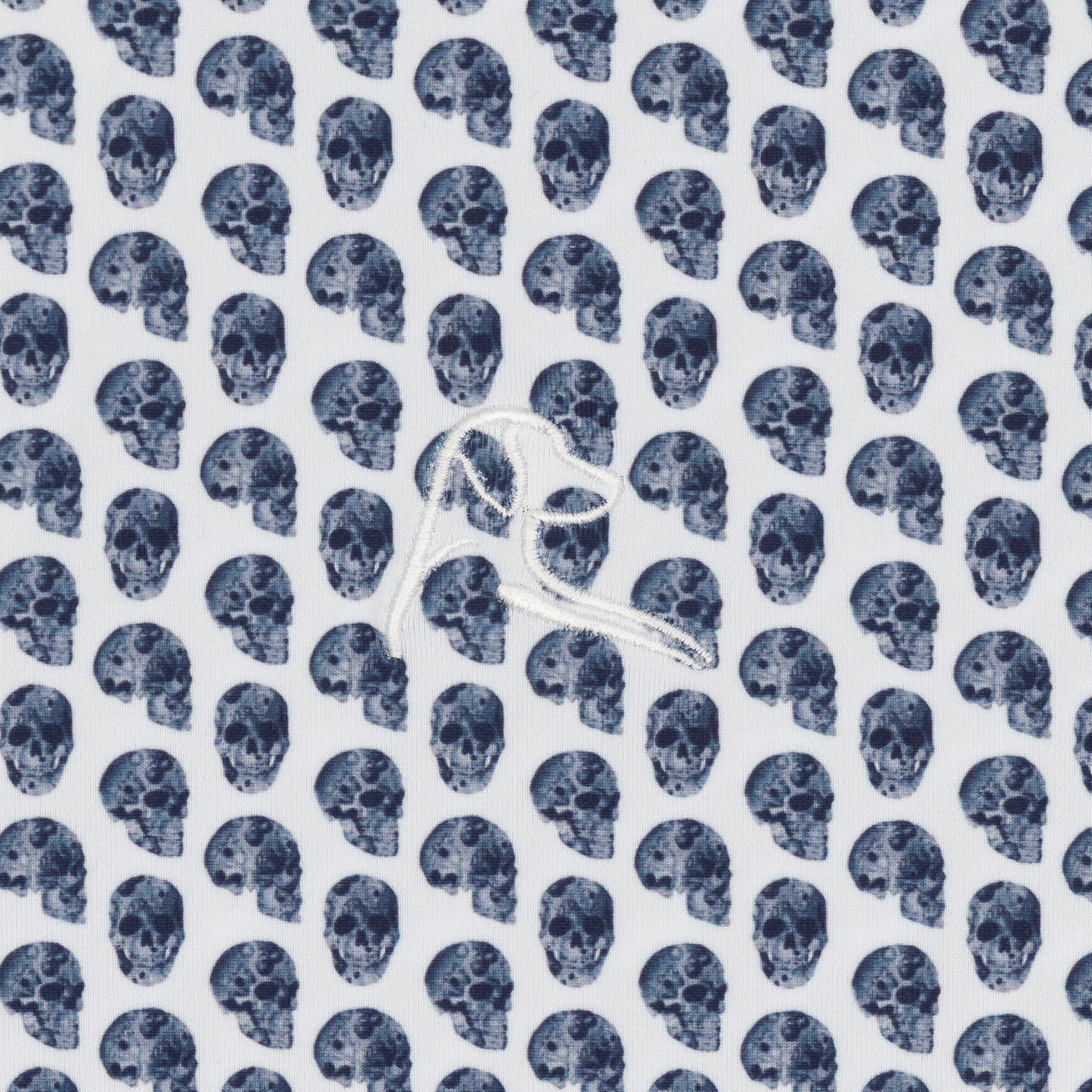The Skully | Performance Polo | The Skully - White/Admiral Navy