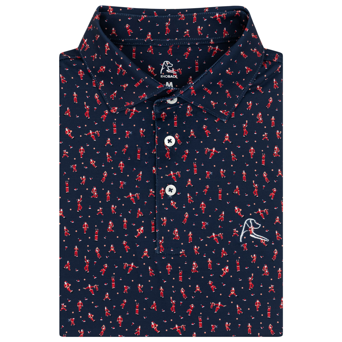 The Slammin Santa | Performance Polo | The Slammin Santa - Fleet Navy/Classic Red