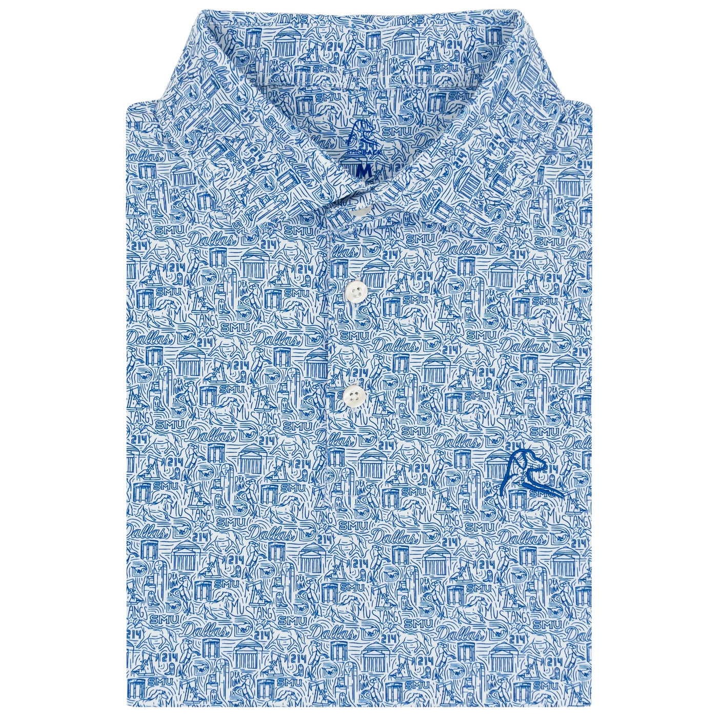The SMU Boulevard™ | Collegiate Polo | The SMU Boulevard™ - White/Ocean Blue