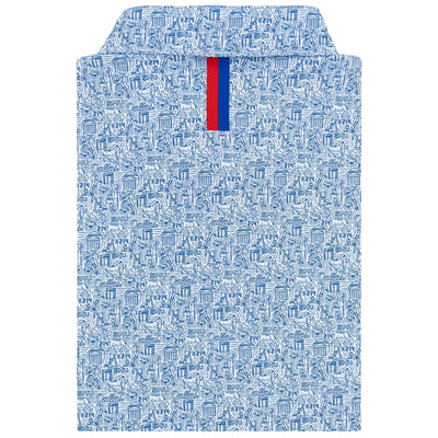 The SMU Boulevard™ | Collegiate Polo | The SMU Boulevard™ - White/Ocean Blue