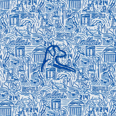 The SMU Boulevard™ | Collegiate Polo | The SMU Boulevard™ - White/Ocean Blue