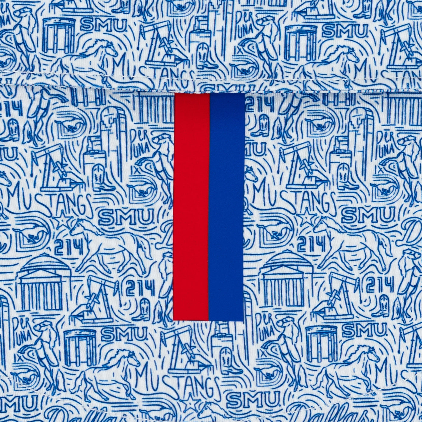 The SMU Boulevard™ | Collegiate Polo | The SMU Boulevard™ - White/Ocean Blue