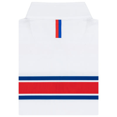 SMU Helmet Stripe Collegiate Q-Zip | The SMU Helmet Stripe - White/Ocean Blue
