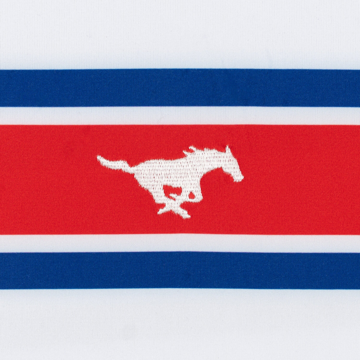 SMU Helmet Stripe Collegiate Q-Zip | The SMU Helmet Stripe - White/Ocean Blue