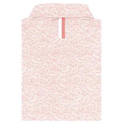 The Snapper Performance Polo by RHOBACK is a sleeveless, white and washed red top with a high collar, short zipper, and breathable fabric featuring a subtle floral line pattern for style and comfort.