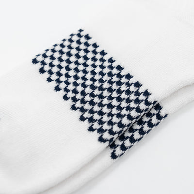 Stratus Performance Crew Socks | Solid - White - Cardinal Red/Fleet Navy
