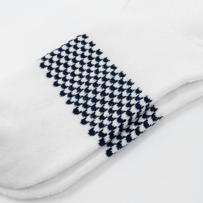 Stratus Performance Crew Socks | Solid - White - Fleet Navy/Fleet Navy