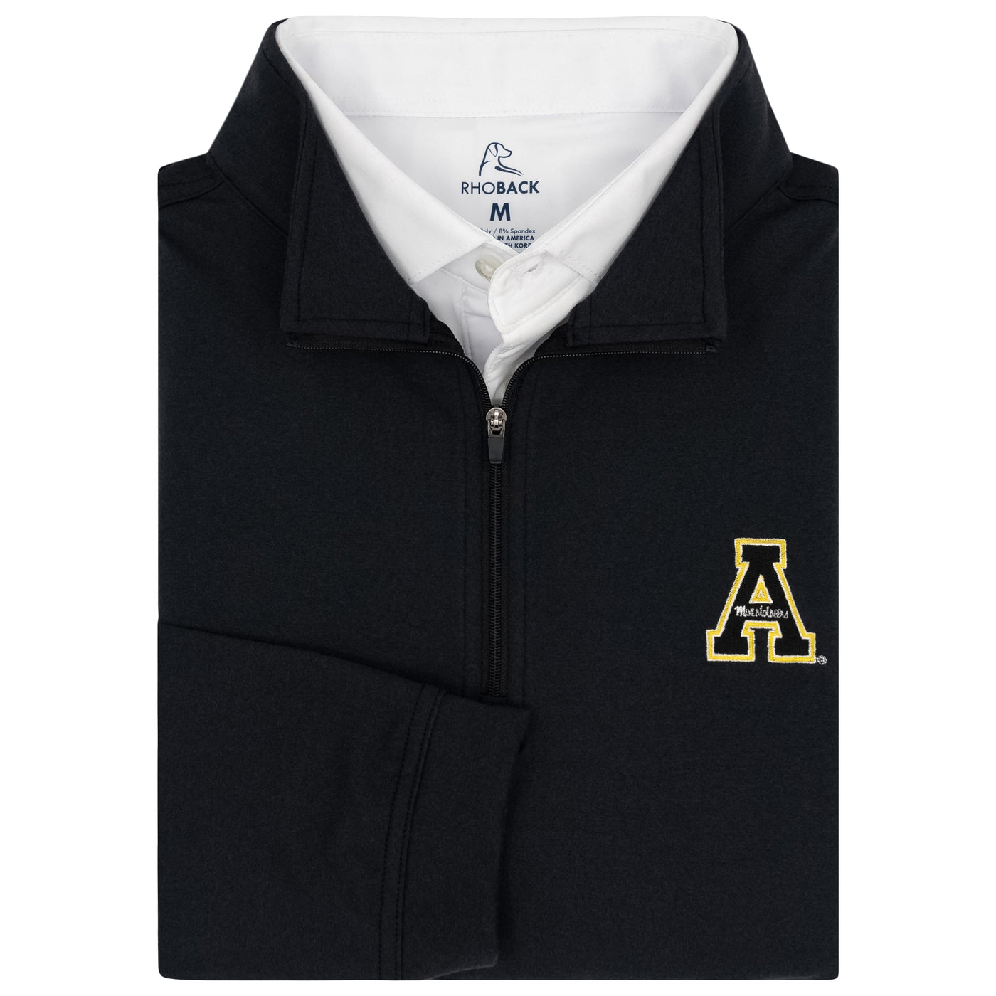 Solid Collegiate Q-Zip - App State | Solid - Black - App State - 1