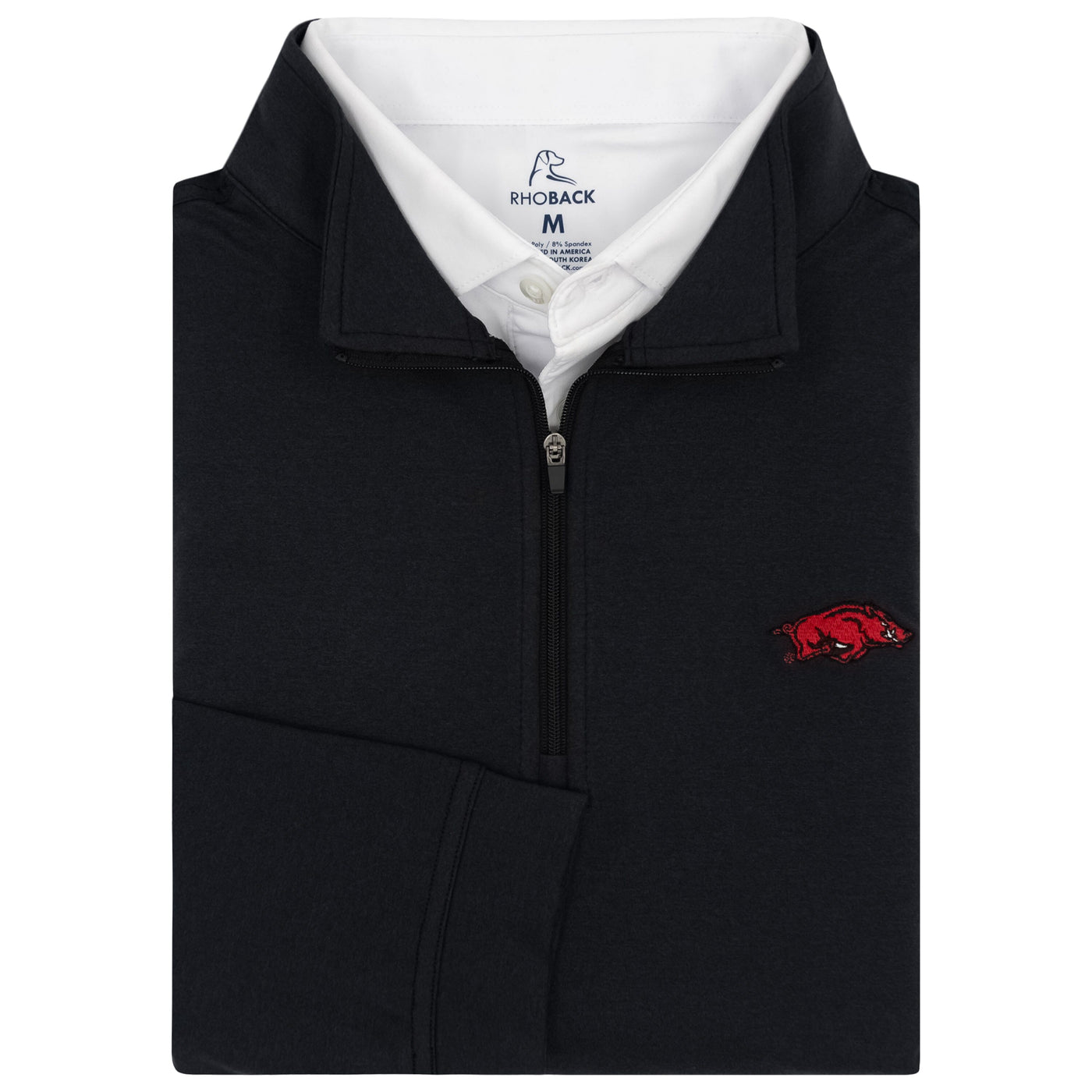 Solid Collegiate Q-Zip - Arkansas | Solid - Black - Arkansas - 1