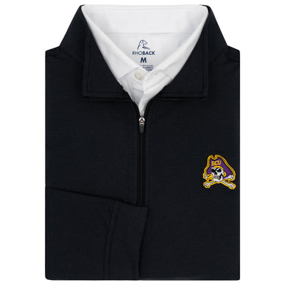 Solid Collegiate Q-Zip - East Carolina | Solid - Black - East Carolina - 1