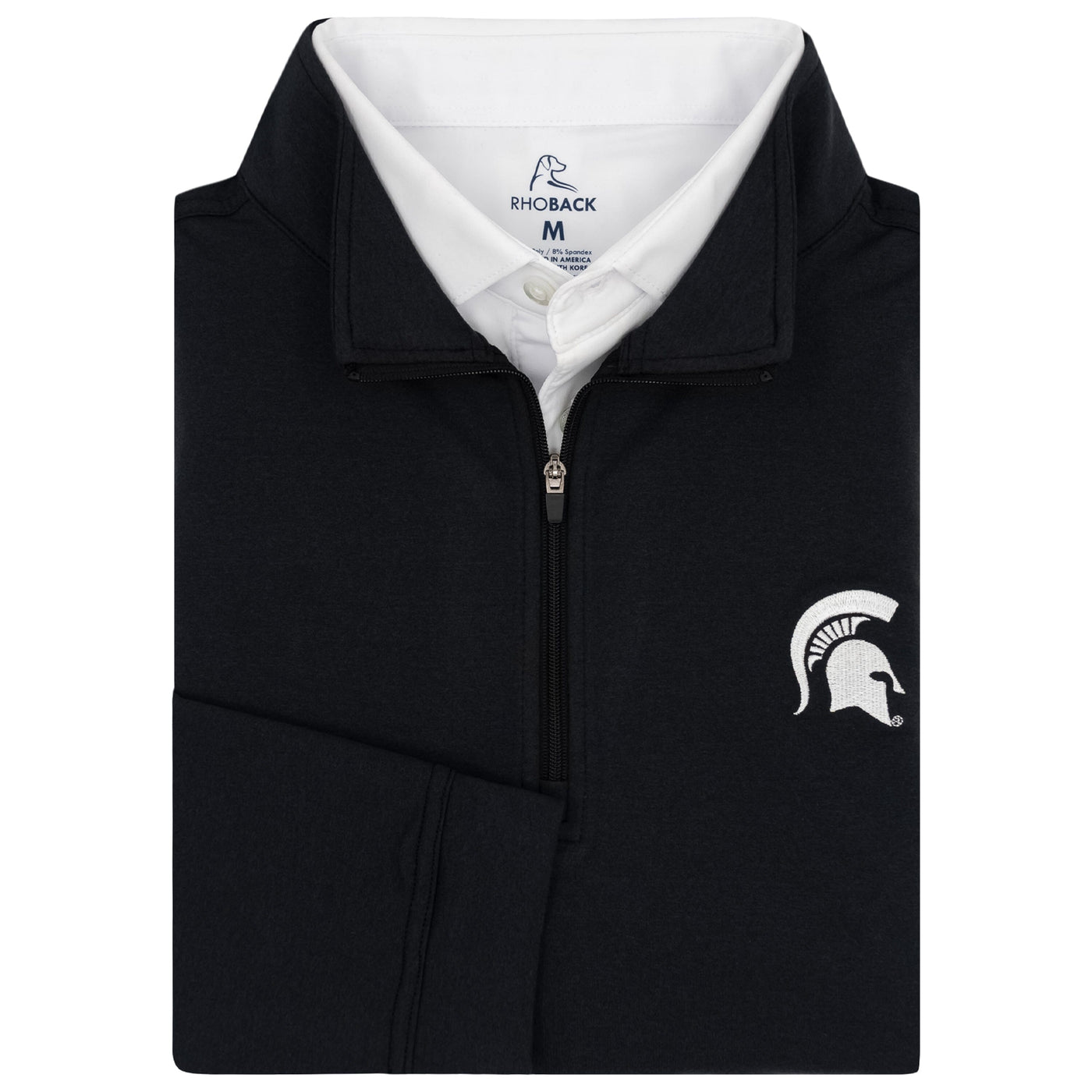 Solid Collegiate Q-Zip - Michigan State | Solid - Black - Michigan State - 1
