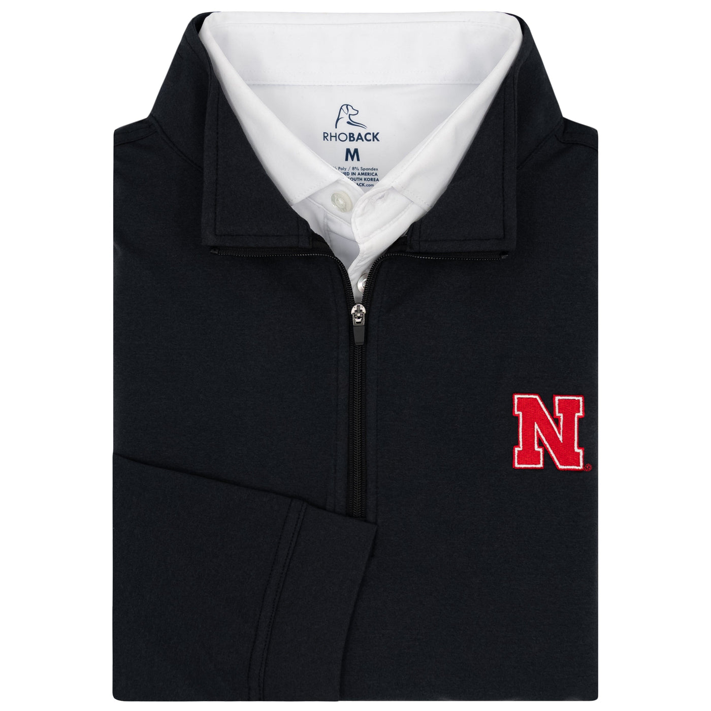 Solid Collegiate Q-Zip - Nebraska | Solid - Black - Nebraska - 1