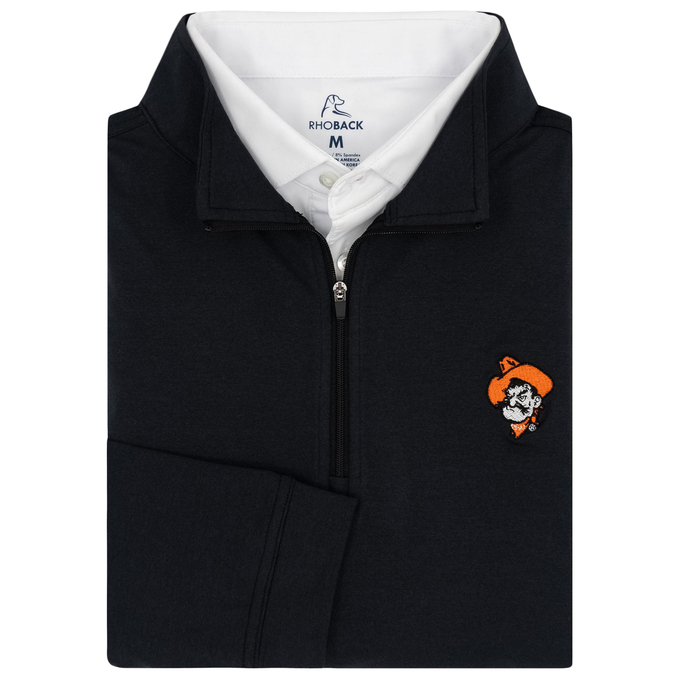 Solid Collegiate Q-Zip - Oklahoma State | Solid - Black - Oklahoma State - 1