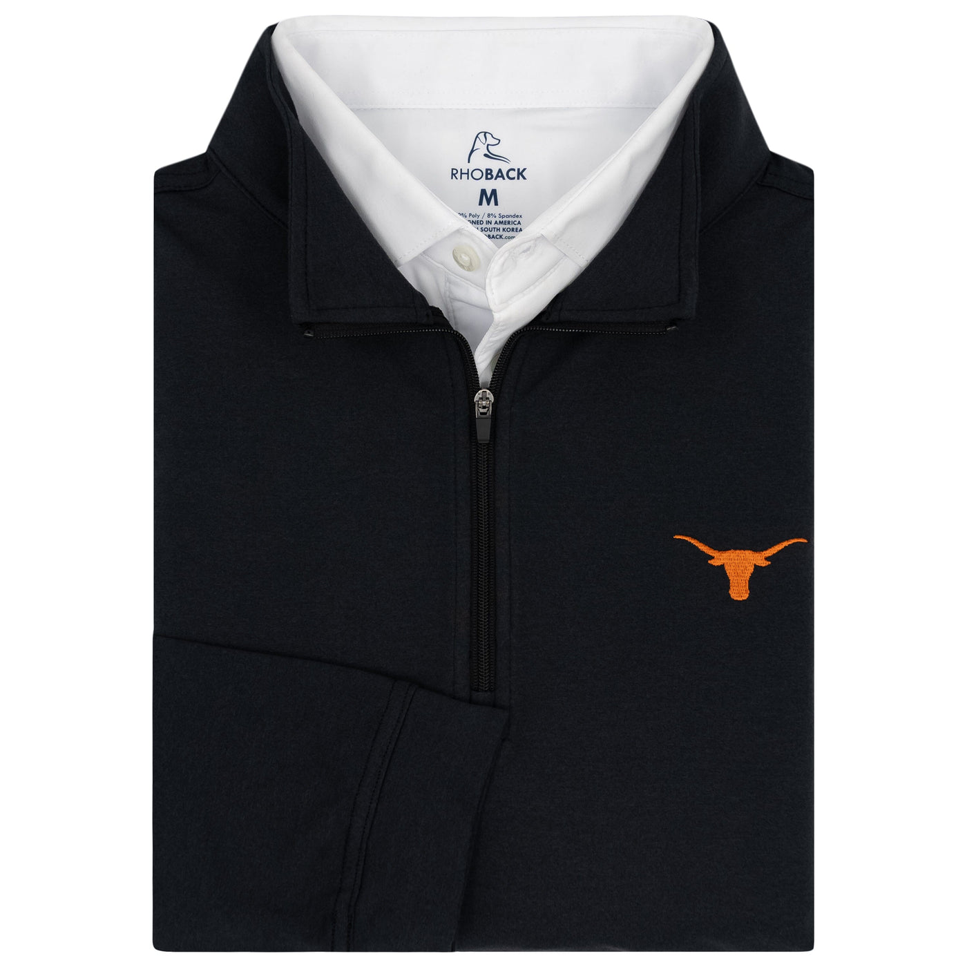 Solid Collegiate Q-Zip - Texas | Solid - Black - Texas - 1
