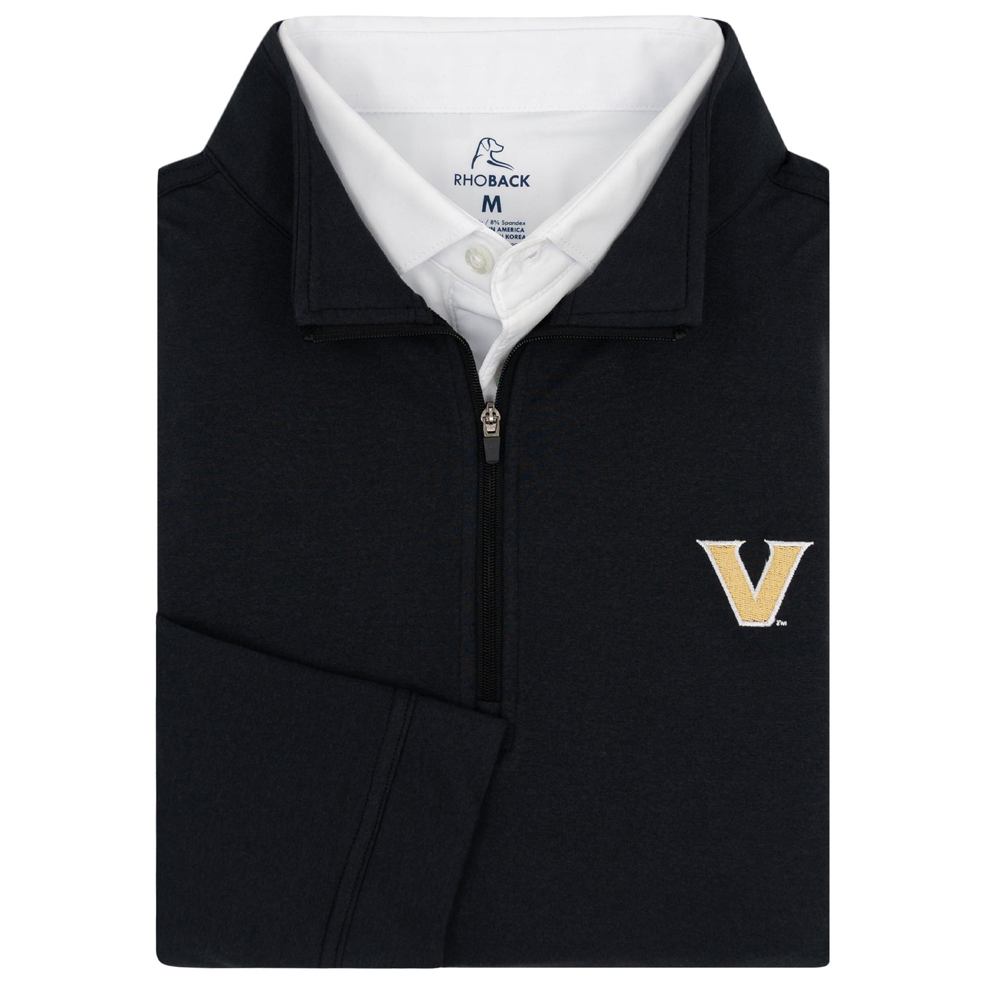 Solid Collegiate Q-Zip - Vanderbilt | Solid - Black - Vanderbilt - 1