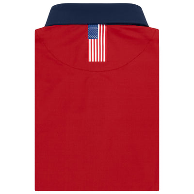 Solid - USA | Performance Polo | Solid - Cardinal Red/Fleet Navy - USA