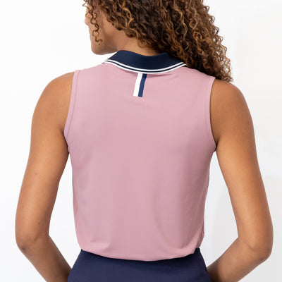 Brooke Sleeveless Performance Polo | Solid - Dusk Pink