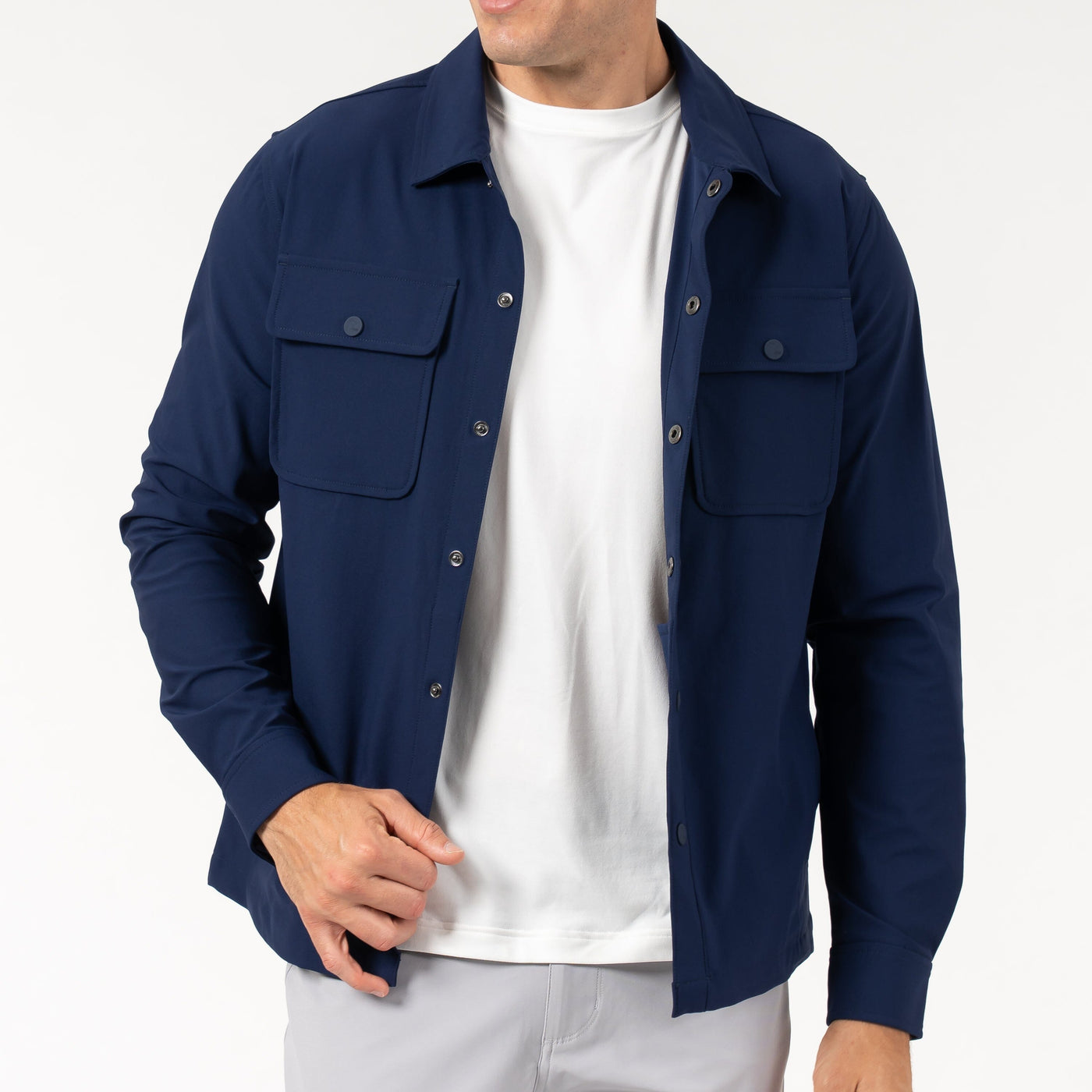 Delta Shirt Jacket | Solid - Fleet Navy