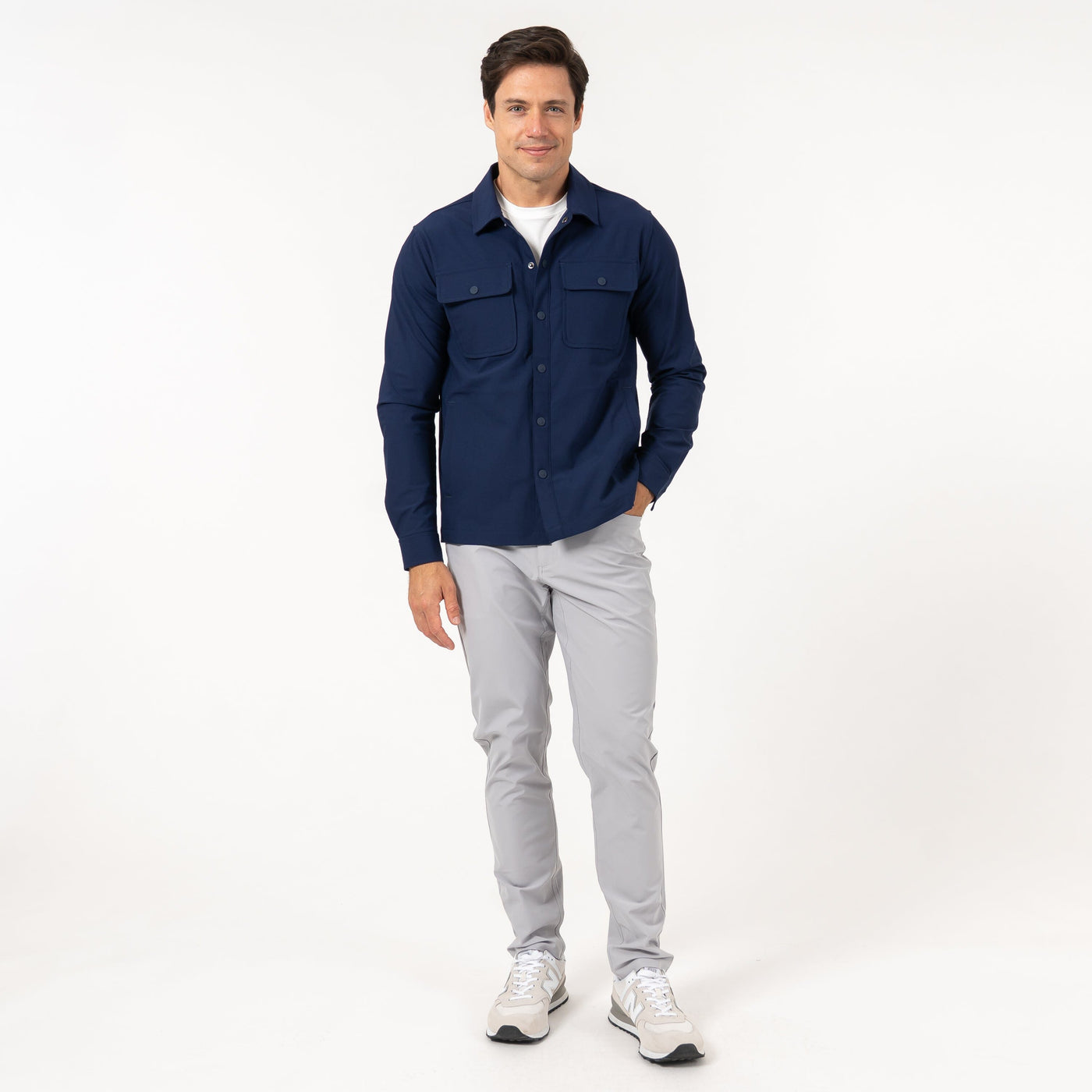 Delta Shirt Jacket | Solid - Fleet Navy