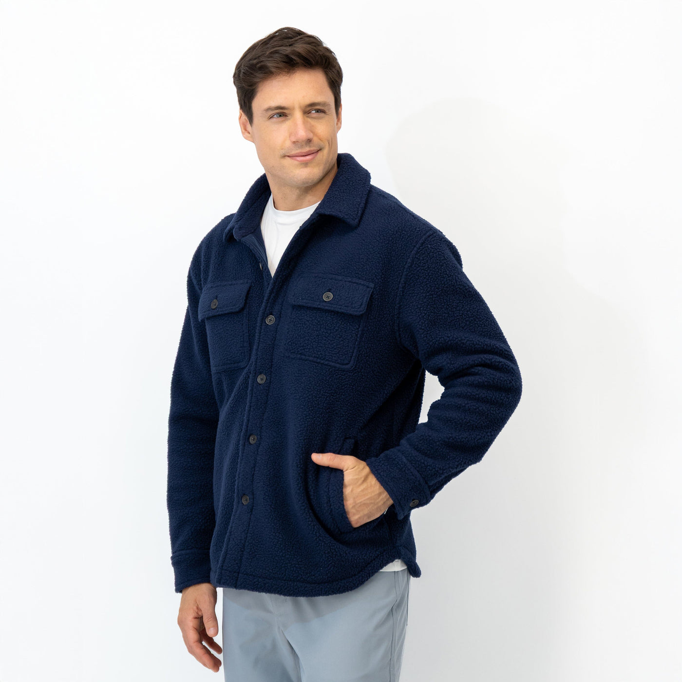 Summit Fleece Shirt Jacket | Solid - Fleet Navy