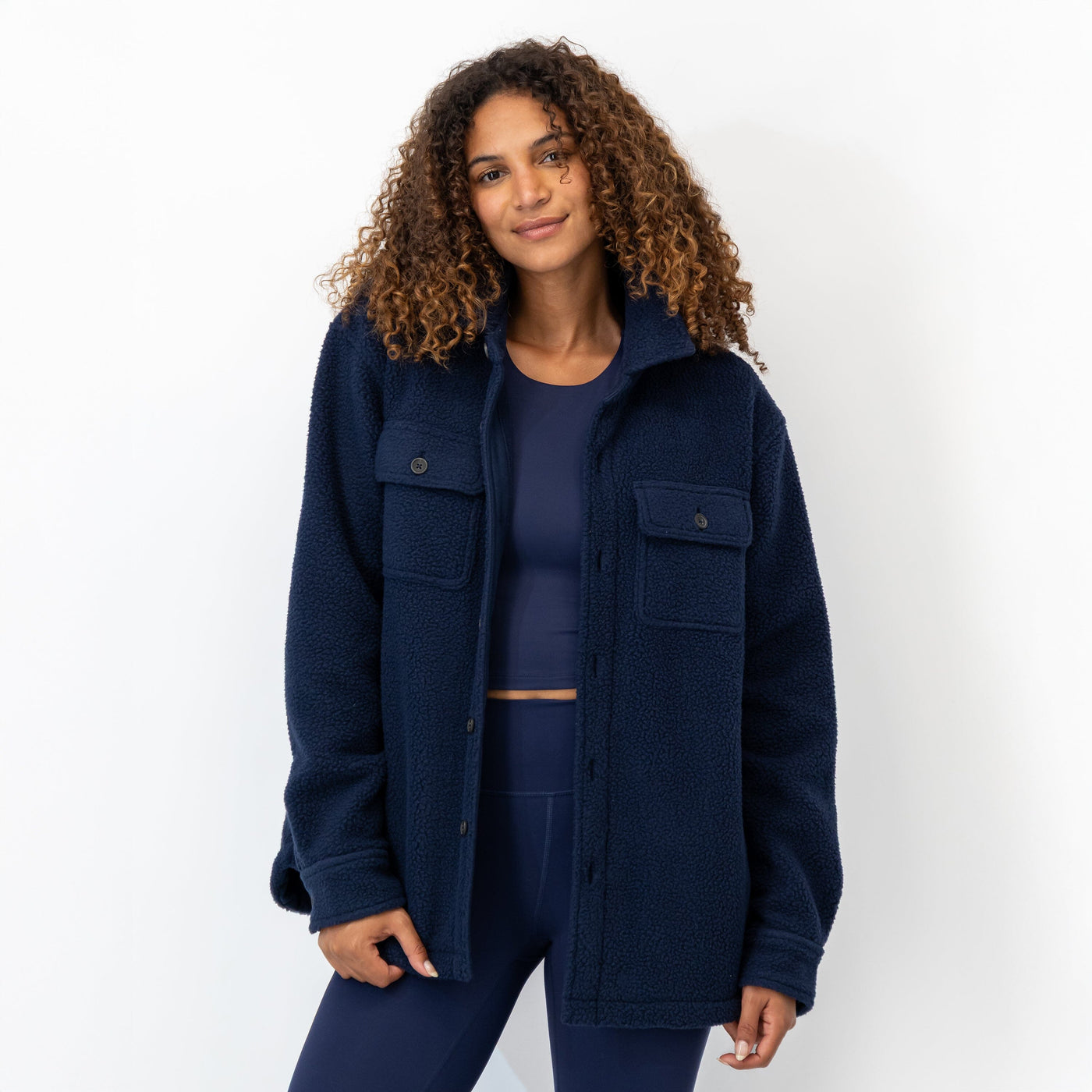 Summit Fleece Shirt Jacket | Solid - Fleet Navy (Women)