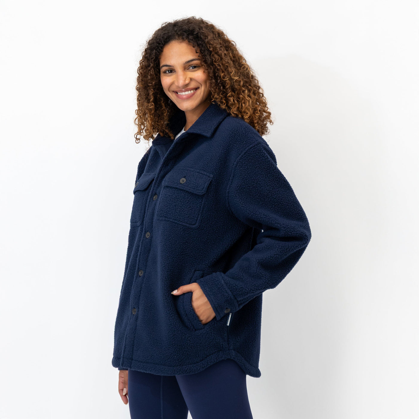 Summit Fleece Shirt Jacket | Solid - Fleet Navy (Women)