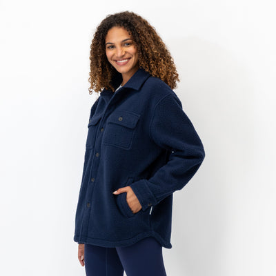 Summit Fleece Shirt Jacket | Solid - Fleet Navy (Women)