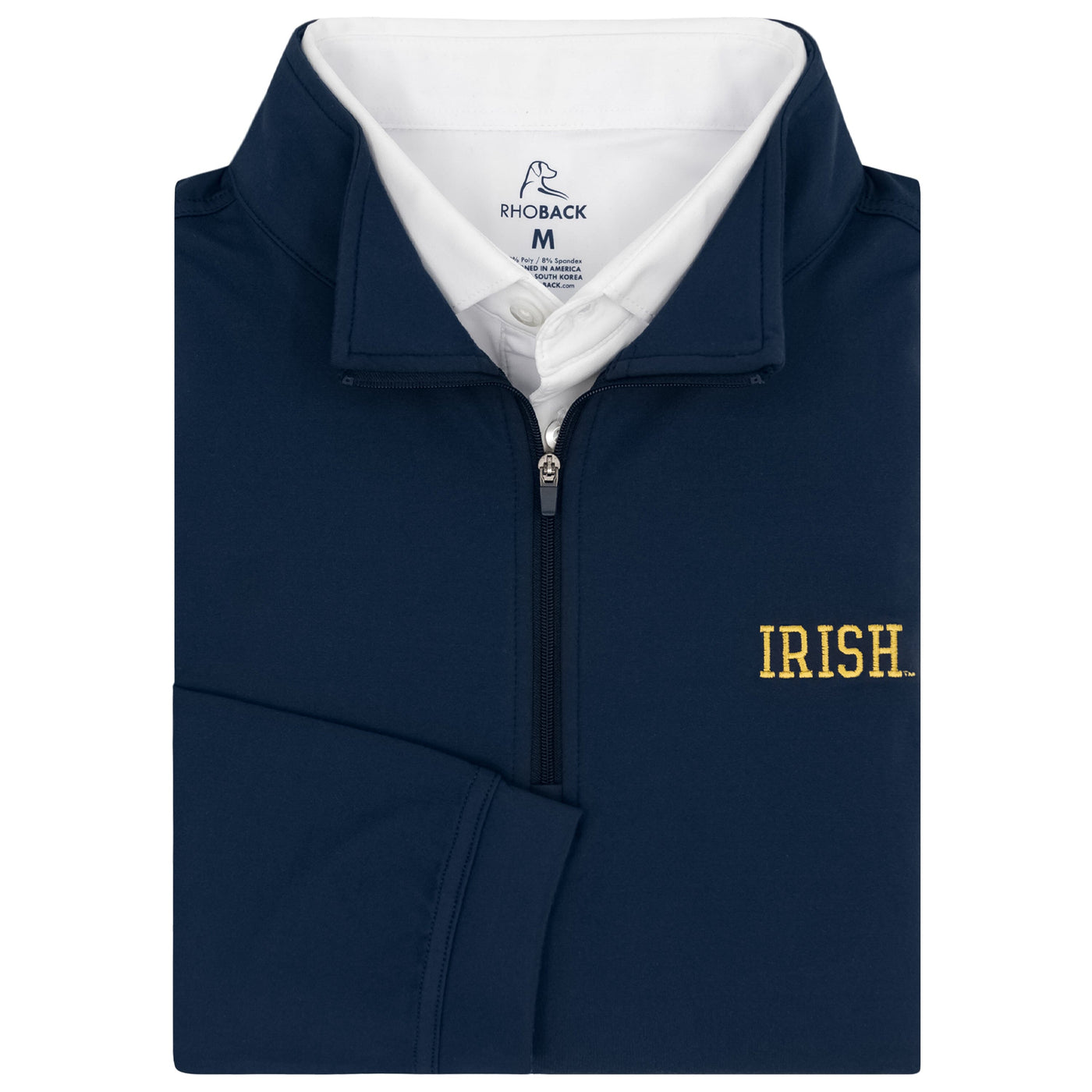 Solid Collegiate Q-Zip - Notre Dame | Solid - Indigo Blue - Notre Dame - 3