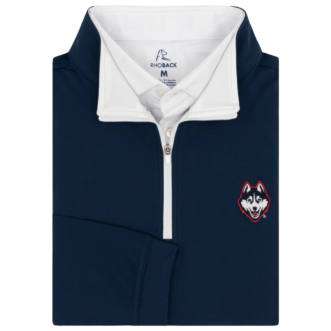 Solid Collegiate Q-Zip - UConn | Solid - Indigo Blue - UConn - 1