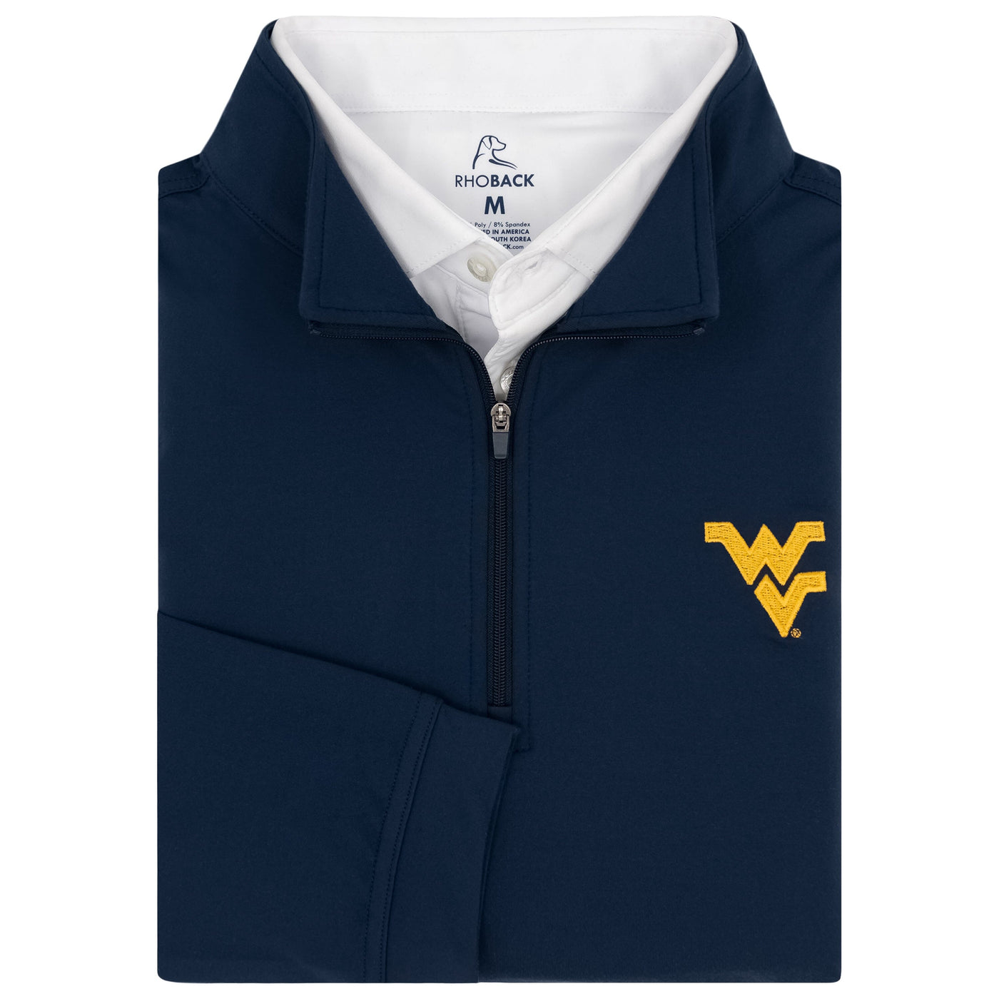 Solid Collegiate Q-Zip - WVU | Solid - Indigo Blue - WVU - 1