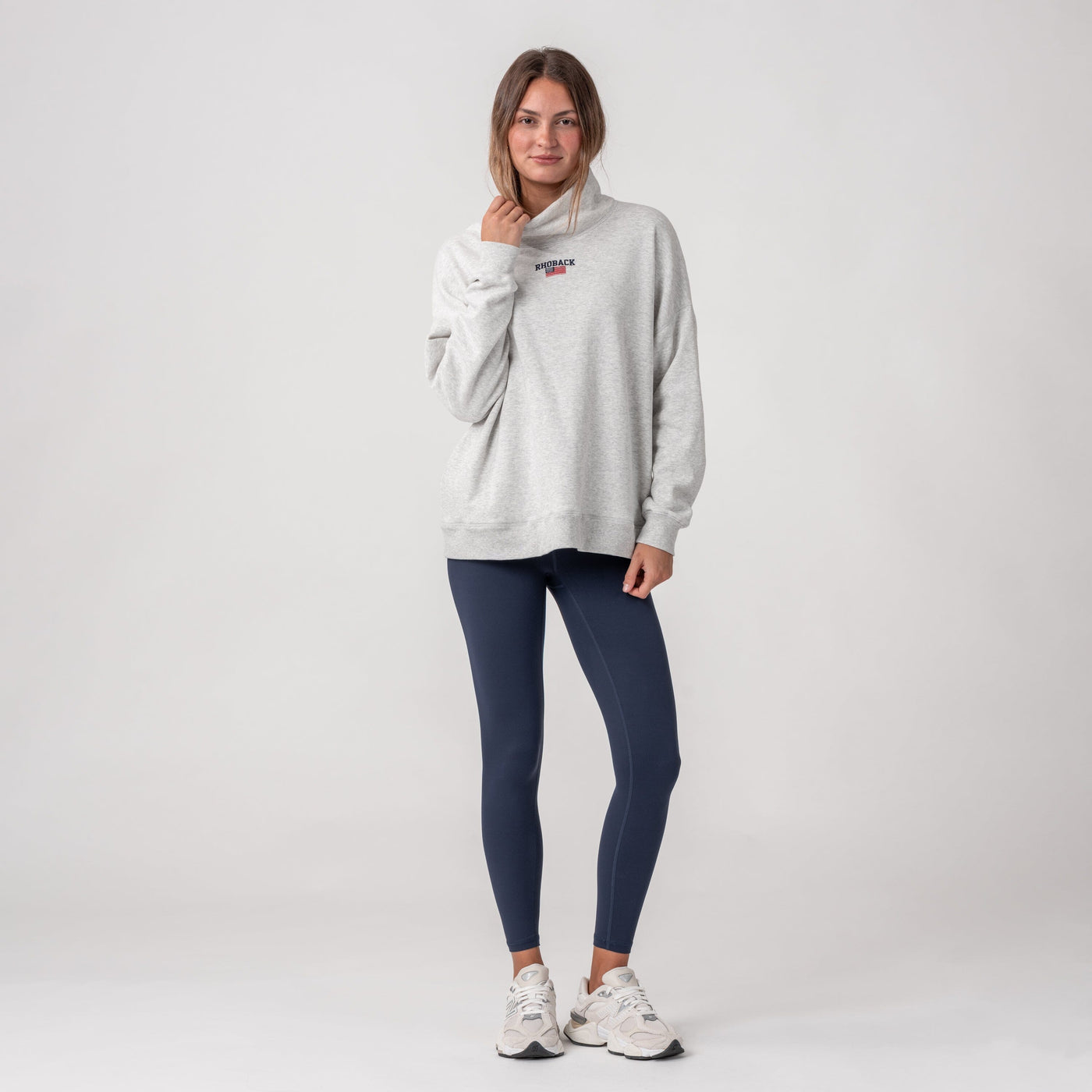 Bedford Oversized Mockneck | Heather - Ivory - USA