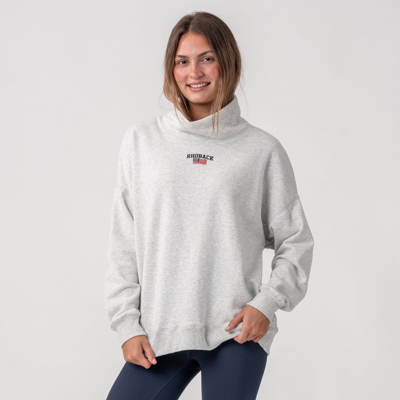 Bedford Oversized Mockneck | Heather - Ivory - USA