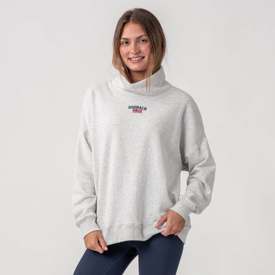 Bedford Oversized Mockneck | Heather - Ivory - USA