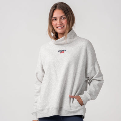Bedford Oversized Mockneck | Heather - Ivory - USA