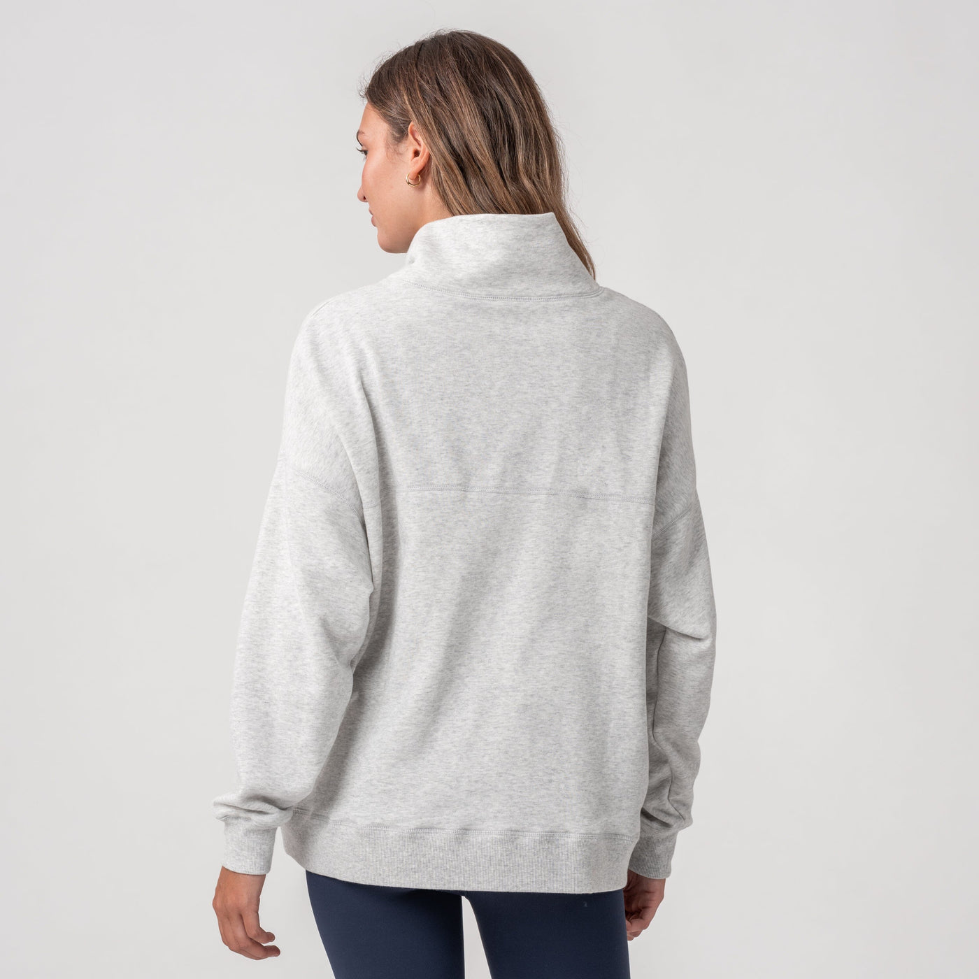 Bedford Oversized Mockneck | Heather - Ivory - USA