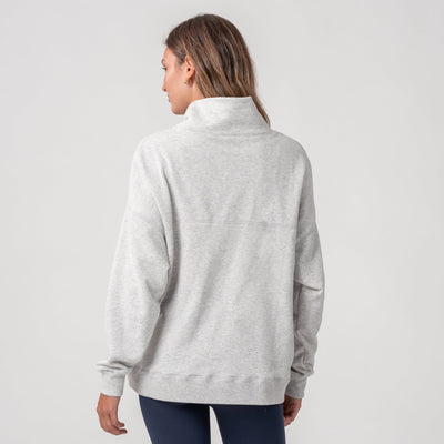 Bedford Oversized Mockneck | Heather - Ivory - USA