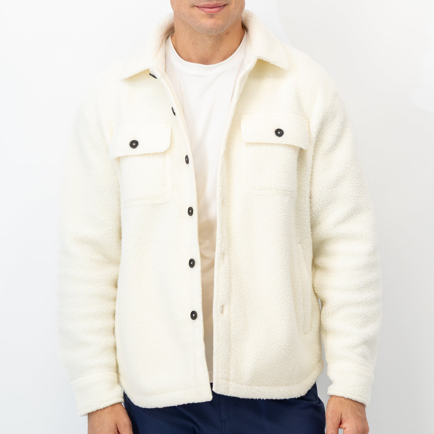 Summit Fleece Shirt Jacket | Solid - Ivory