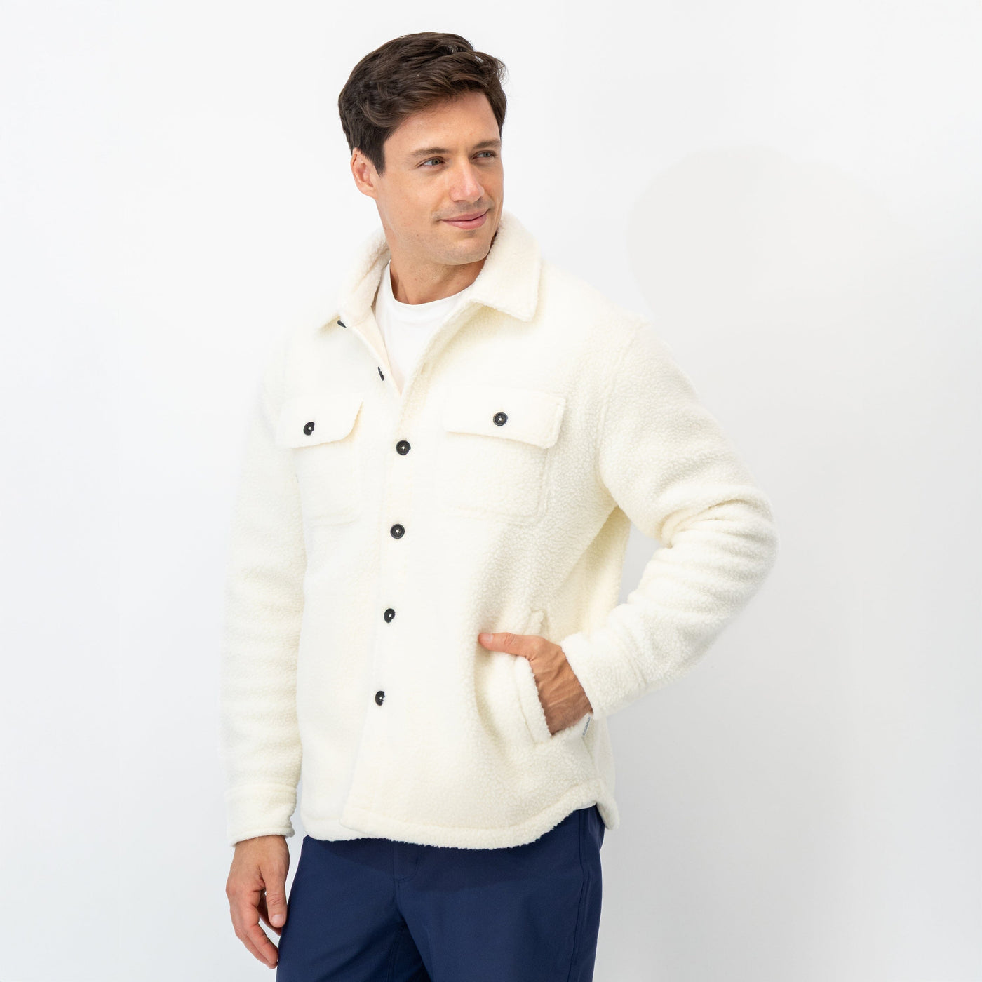Summit Fleece Shirt Jacket | Solid - Ivory