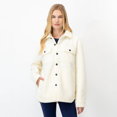 Summit Fleece Shirt Jacket | Solid - Ivory (Women)