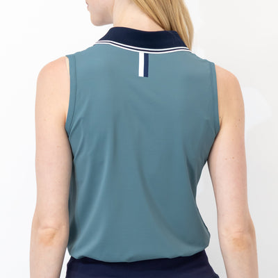 Brooke Sleeveless Performance Polo | Solid - Jungle Green