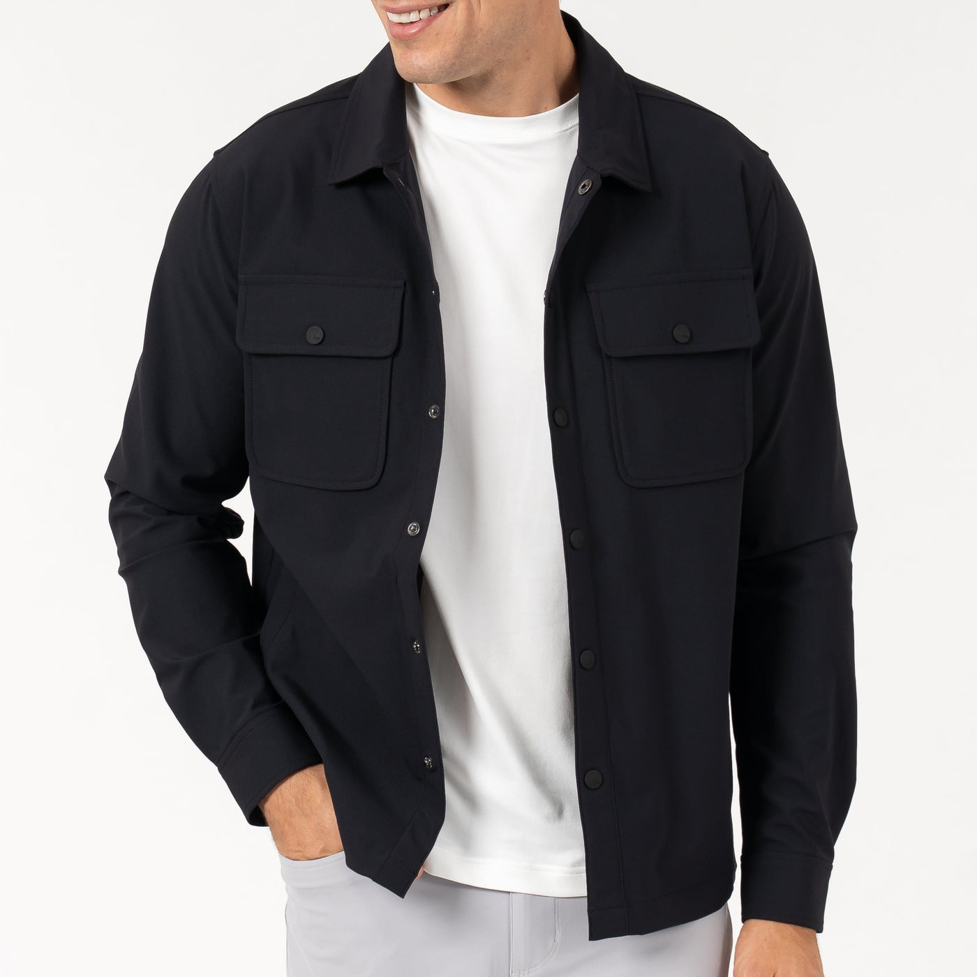 Delta Shirt Jacket | Solid - Midnight Black