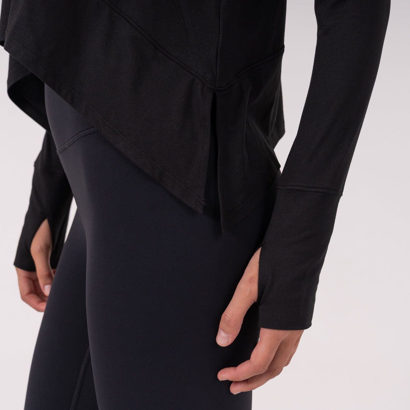 Drift Long Sleeve Flowy Tee | Solid - Midnight Black